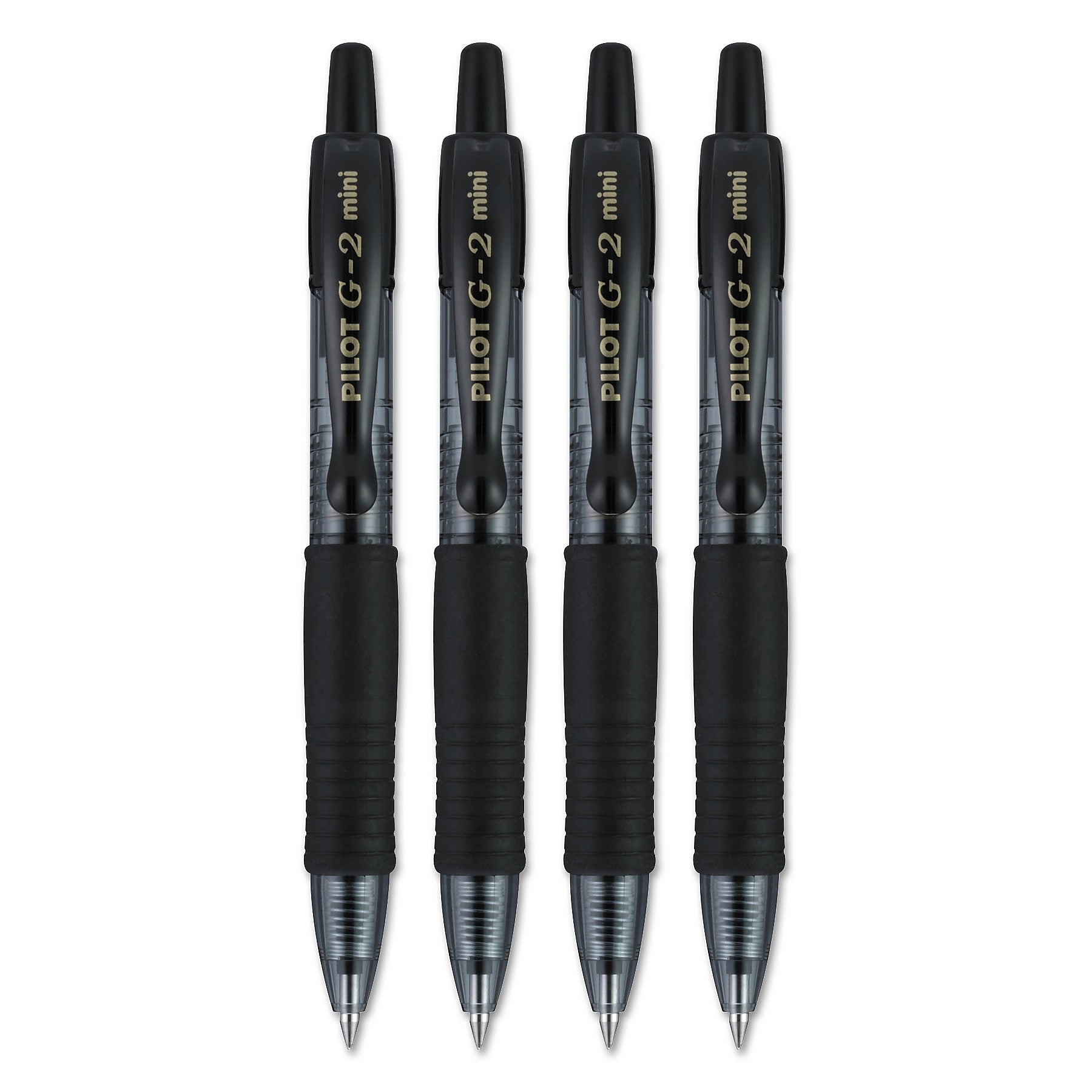 Pilot G2 Mini Retractable Gel Pen, Fine 0.7mm, Black Ink/Barrel, 4/Pack (PIL31734)