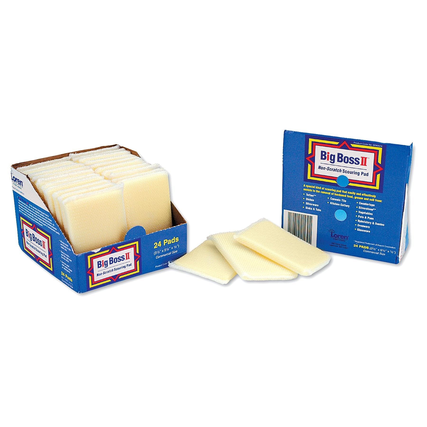 Big Boss Non-Scratch Scouring Pads, 3 1/2 x 5 1/2 (PUXV890116)