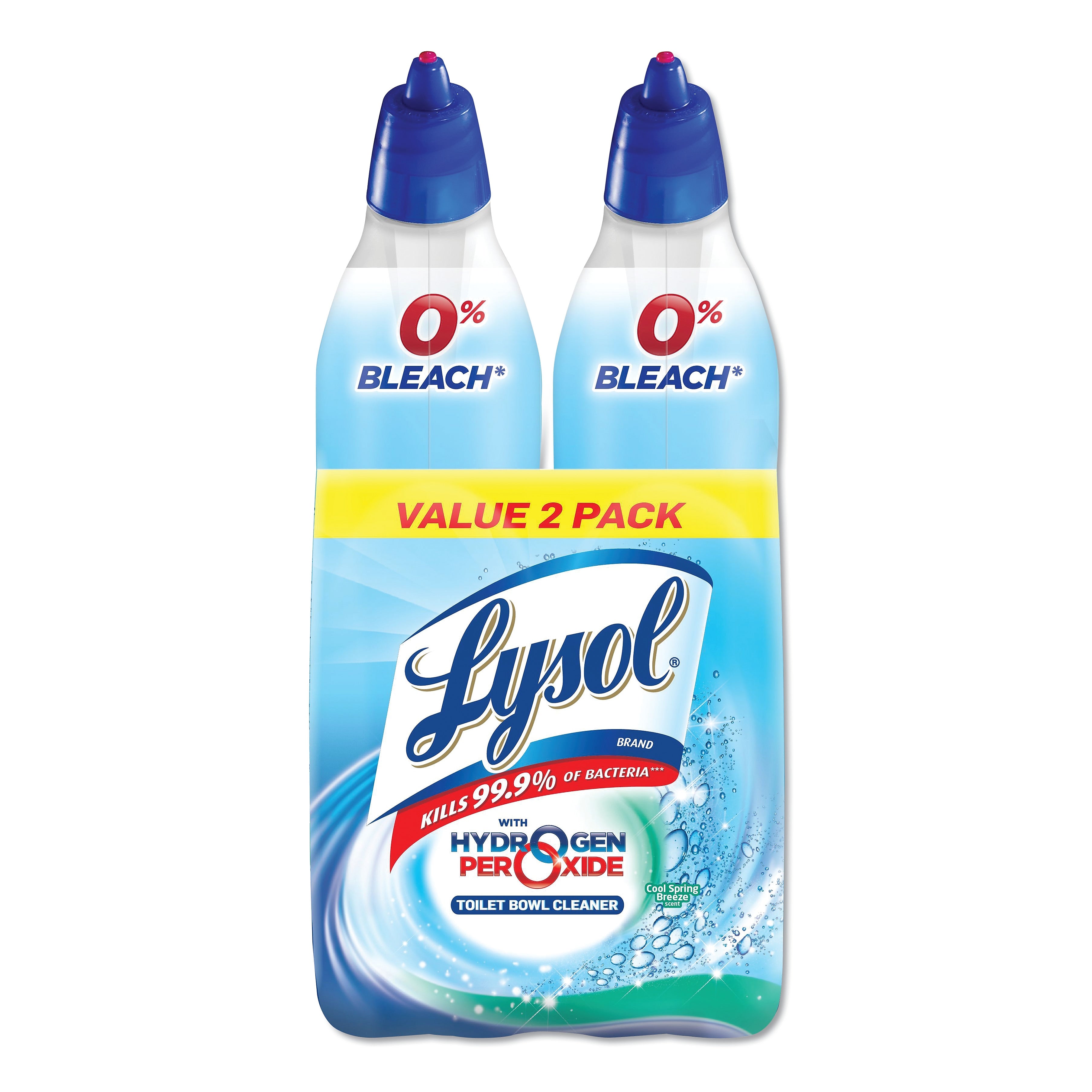 Lysol Toilet Bowl Cleaner with Hydrogen Peroxide, Cool Spring Breeze, 24 oz., 2/Pack (RAC96084PK)