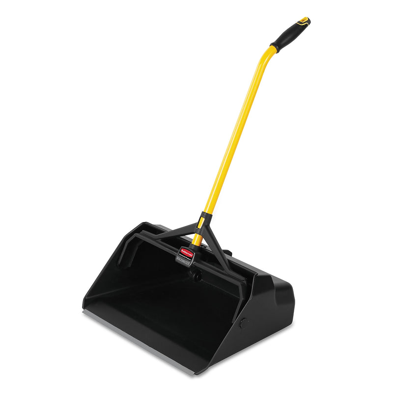 Rubbermaid Maximizer Heavy Duty 20.44" Plastic Upright Dustpan, Black/Yellow (2018781)