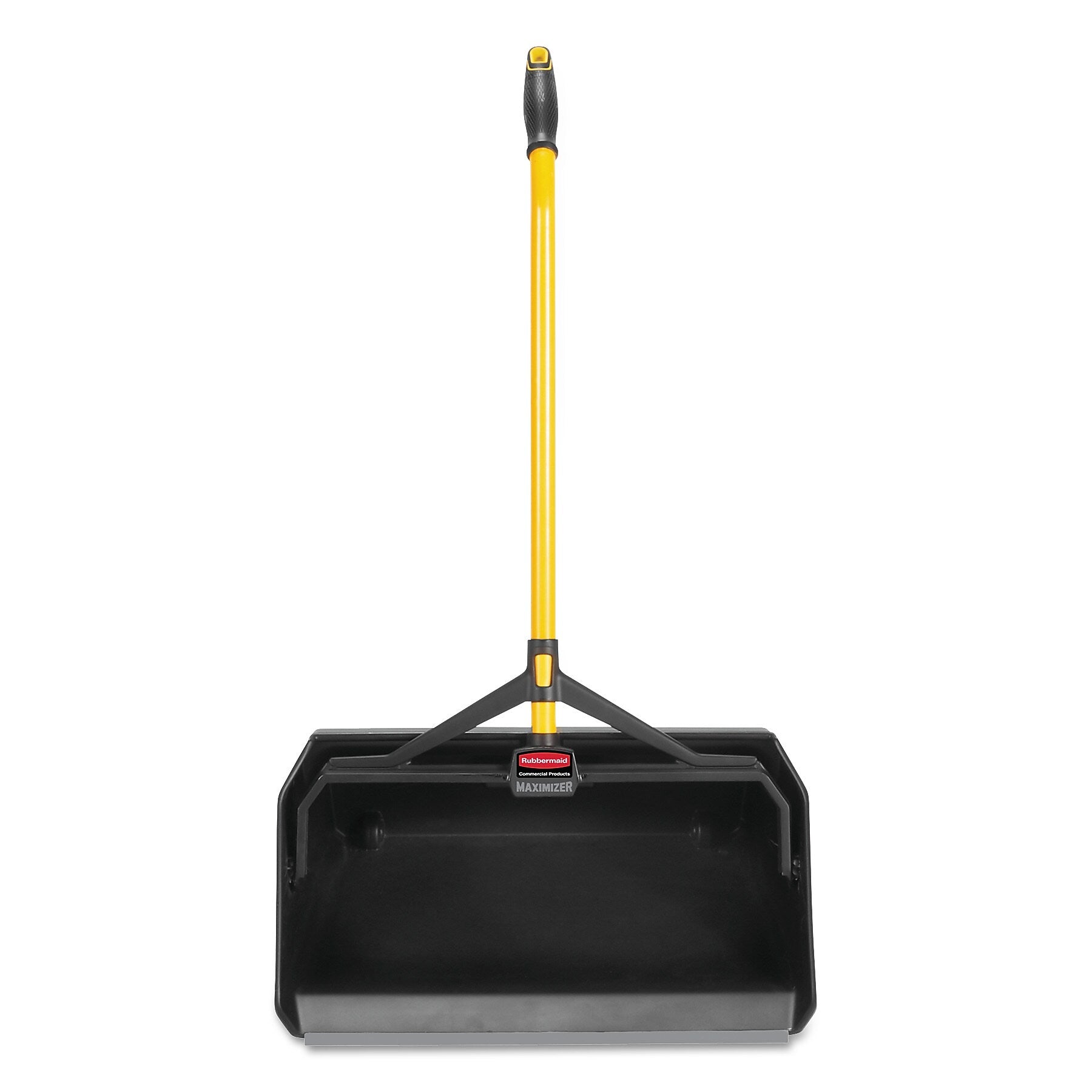 Rubbermaid Maximizer Heavy Duty 20.44" Plastic Upright Dustpan, Black/Yellow (2018781)