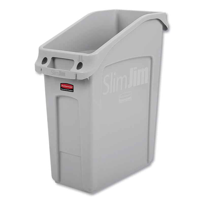 Rubbermaid Slim Jim Under-Counter Container, 13 gal, Polyethylene, Gray (RCP2026695)