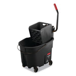 Rubbermaid WaveBrake 2.0 Bucket/Wringer Combos, Side-Press, 35 qt, Plastic, Black (RCPFG1863896)