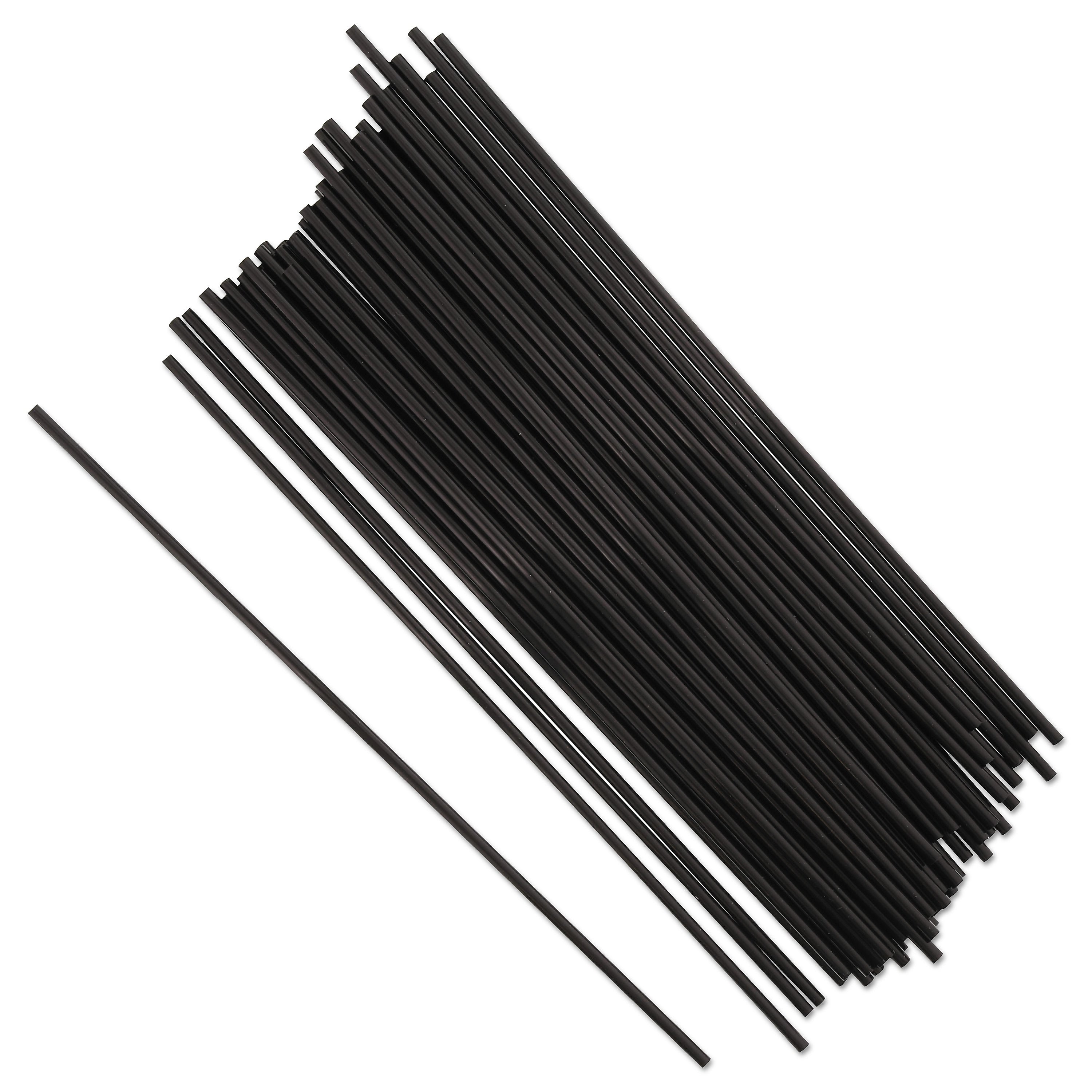 UNS CHANGE Sip Straws, 7.5", Black, 10000/Carton (RPPS1525BK7)
