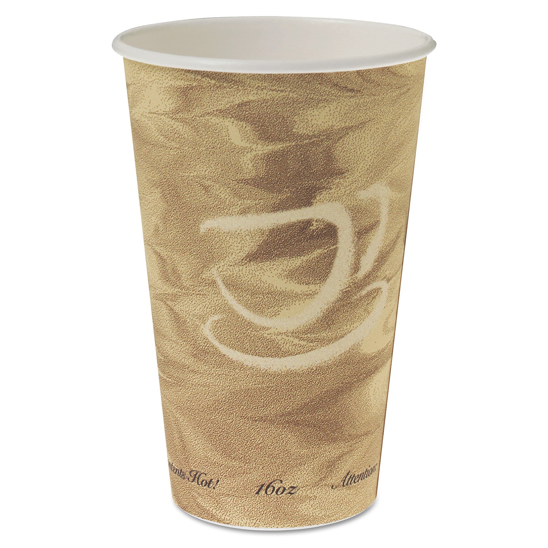 Dart Mistique Hot Paper Cups, 16oz, Brown, 50/Sleeve, 20 Sleeves/Carton (SCC316MS)