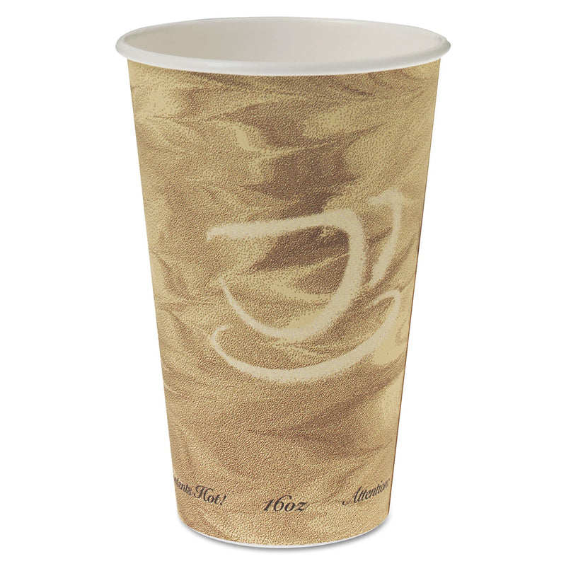 Dart Mistique Hot Paper Cups, 16oz, Brown, 50/Sleeve, 20 Sleeves/Carton (SCC316MS)