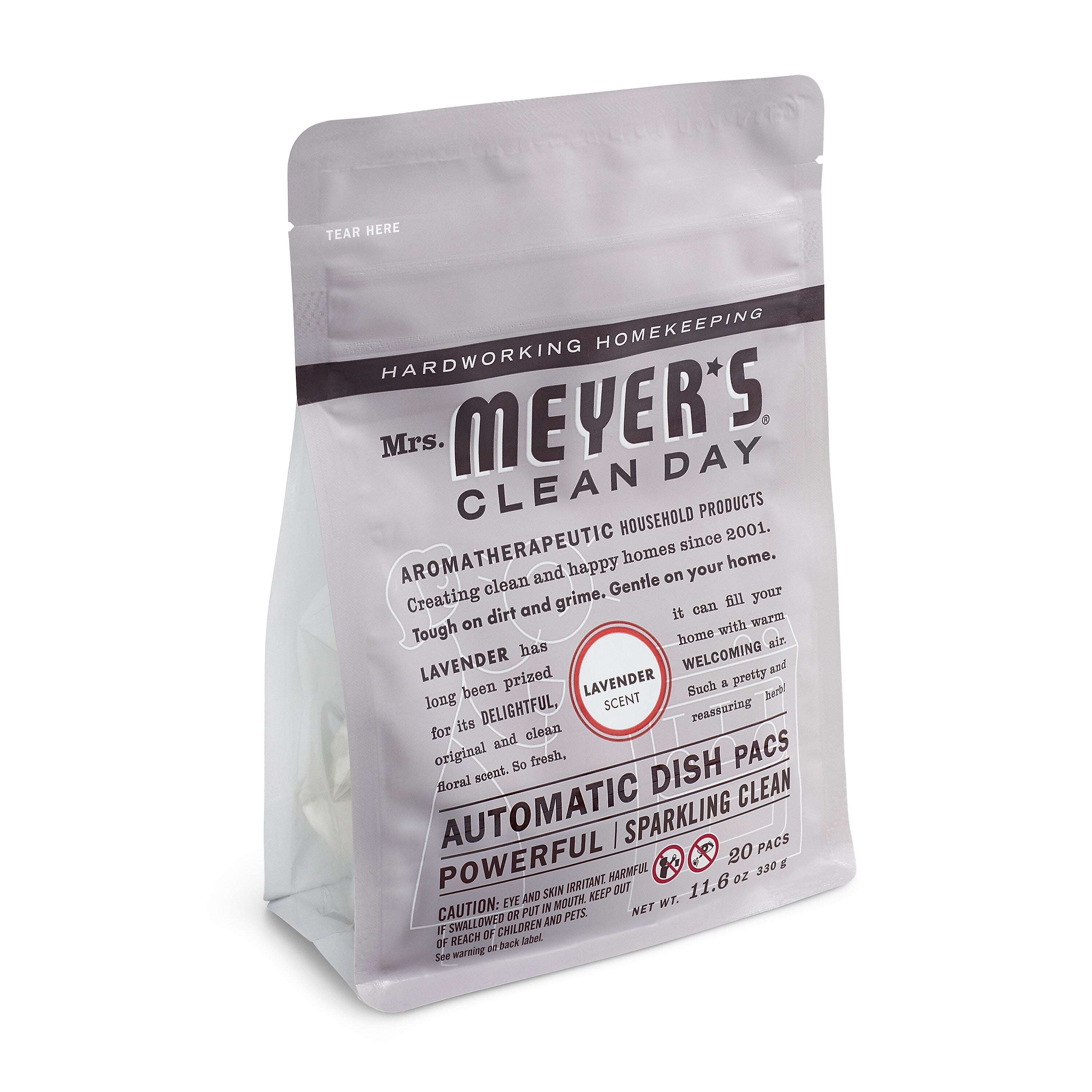 Mrs. Meyer's Automatic Dishwasher Detergent Packs, Lavender, 20 Pacs, 6/Pack (SJN306685)