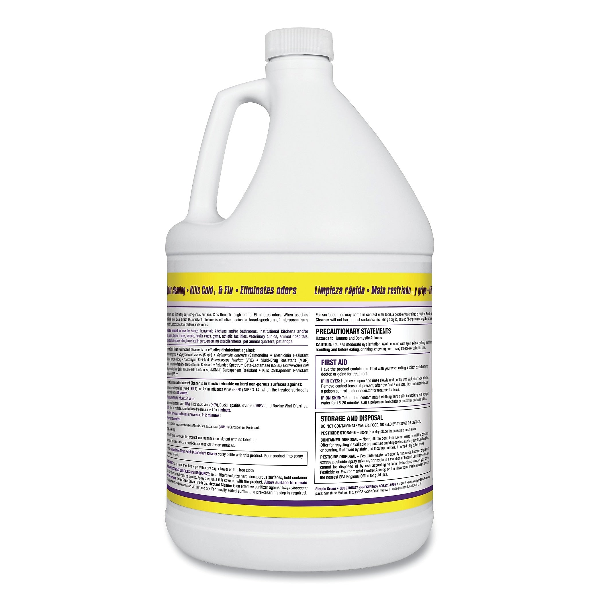 Simple Green Clean Finish Disinfectant Cleaner, 1 gal. Bottle, Herbal (SMP01128EA)