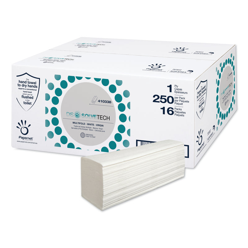 Sofidel America DissolveTech Paper Towel, 5.3" x 8", White, 16 Packs/Carton (SOD410338)