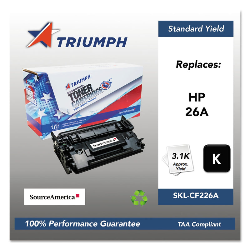 Triumph 751000NSH1587 Remanufactured CF226A (26A) Toner, 3100 Page-Yield, Black (SKLCF226A)