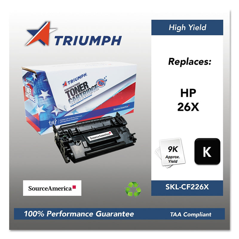 Triumph 751000NSH1588 Remanufactured CF226X (26X) High-Yield Toner, 9000 Pg-Yld, Black (SKLCF226X)