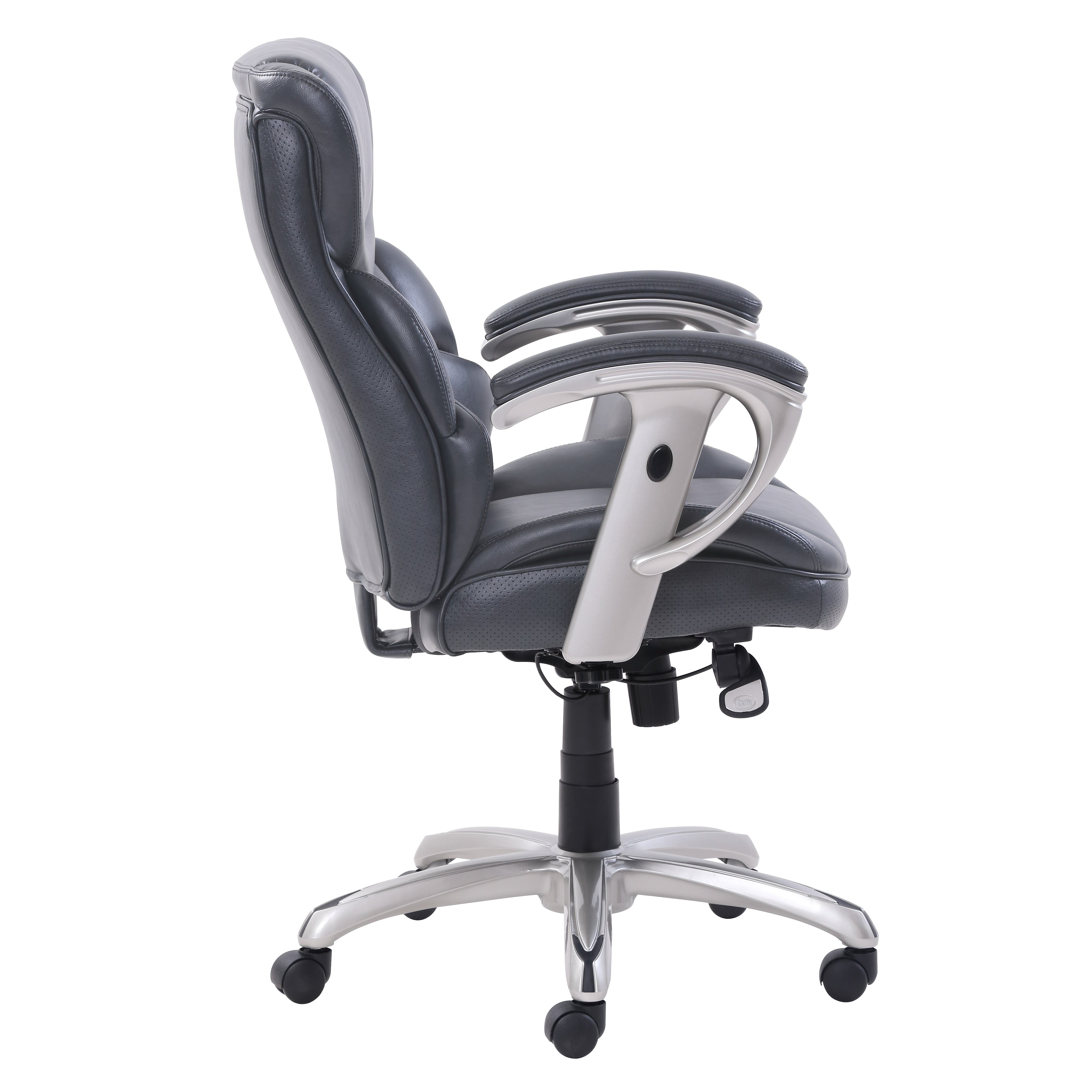 Serta Emerson Task Chair, Supports up to 300 lbs., Gray Seat/Gray Back, Silver Base (SRJ49711GRY)