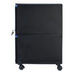Storex Two-Drawer Mobile Filing Cabinet, 14.75w x 18.25d x 26h, Black/Blue (STX61314U01C)