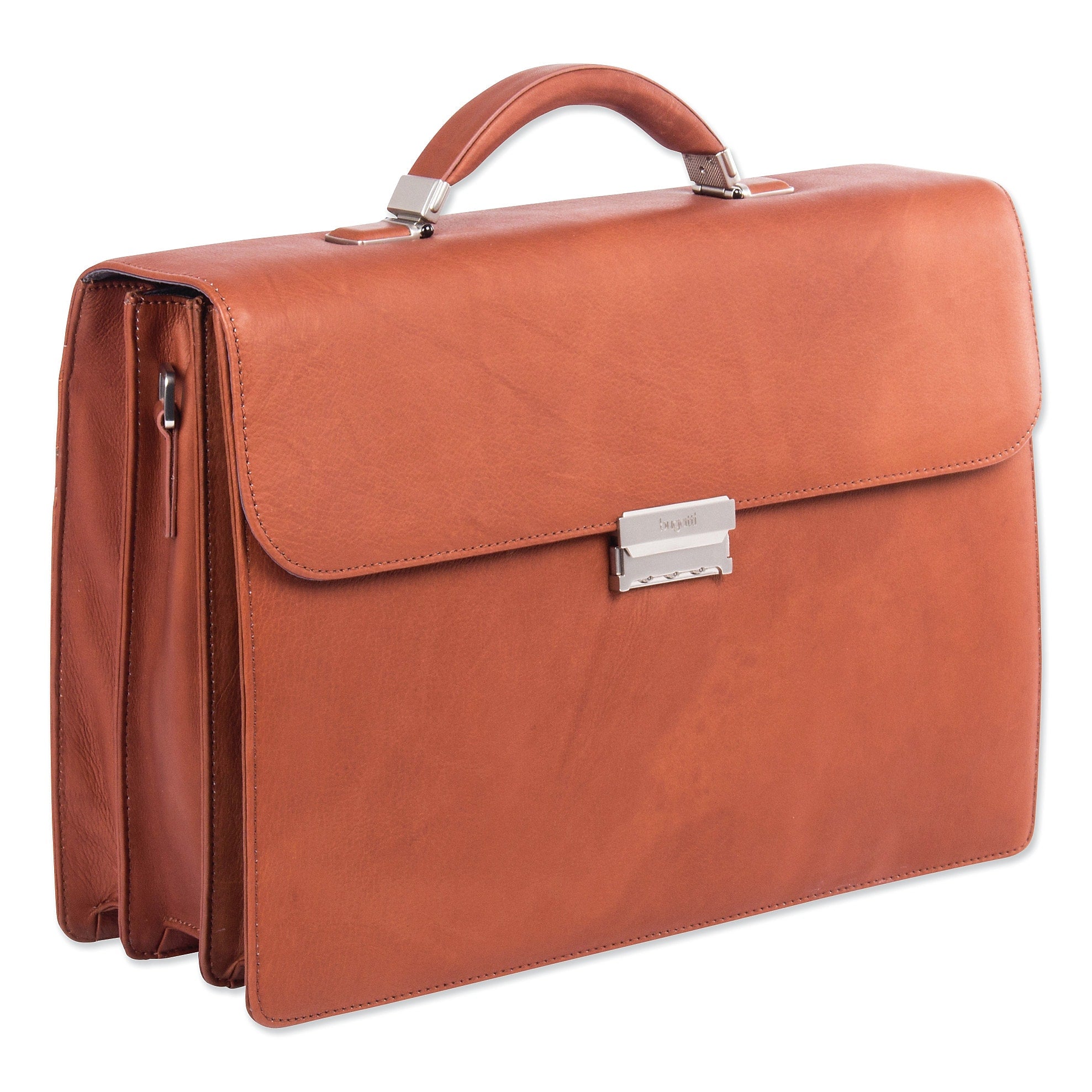 Swiss Mobility Milestone Briefcase, Holds Laptops 15.6", 5" x 5" x 12", Cognac (SWZ49545807SM)