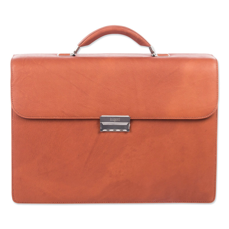 Swiss Mobility Milestone Briefcase, Holds Laptops 15.6", 5" x 5" x 12", Cognac (SWZ49545807SM)