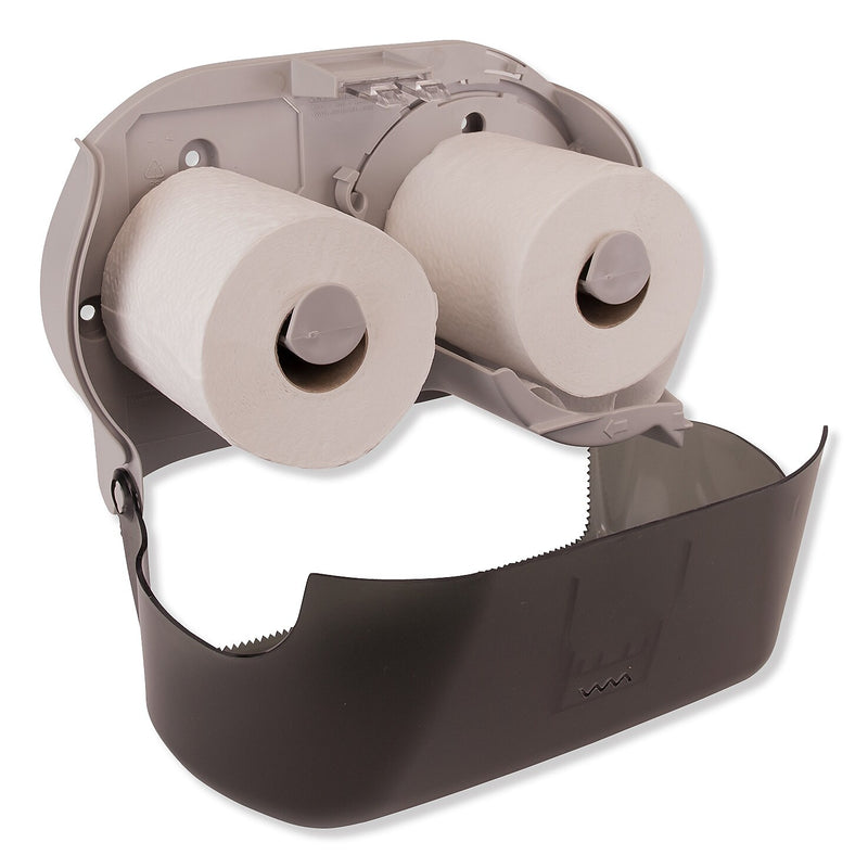 Tork Twin Standard Roll Bath Tissue Dispenser,12.75 x 5.57 x 8.25, Smoke (TRK59TR)