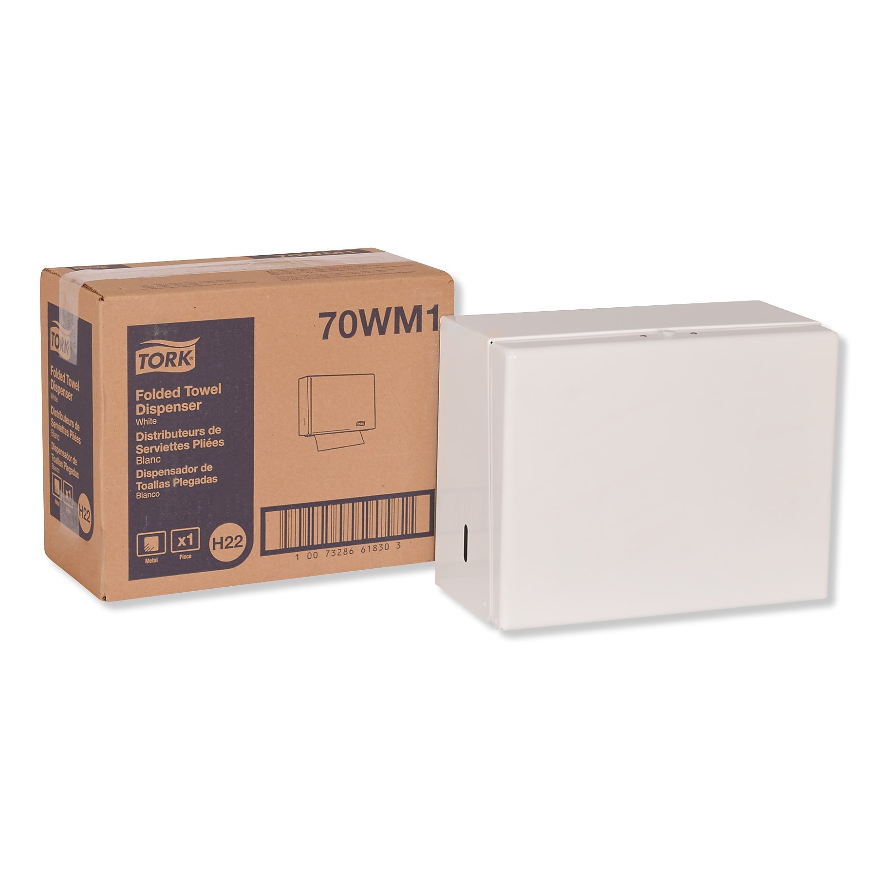 Tork Singlefold Hand Towel Dispenser, 11.75 x 5.75 x 9.25, White (TRK70WM1)