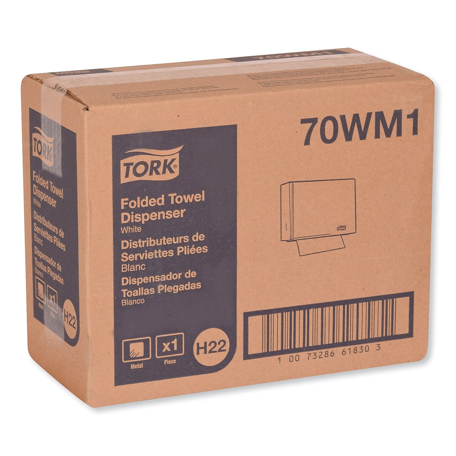 Tork Singlefold Hand Towel Dispenser, 11.75 x 5.75 x 9.25, White (TRK70WM1)