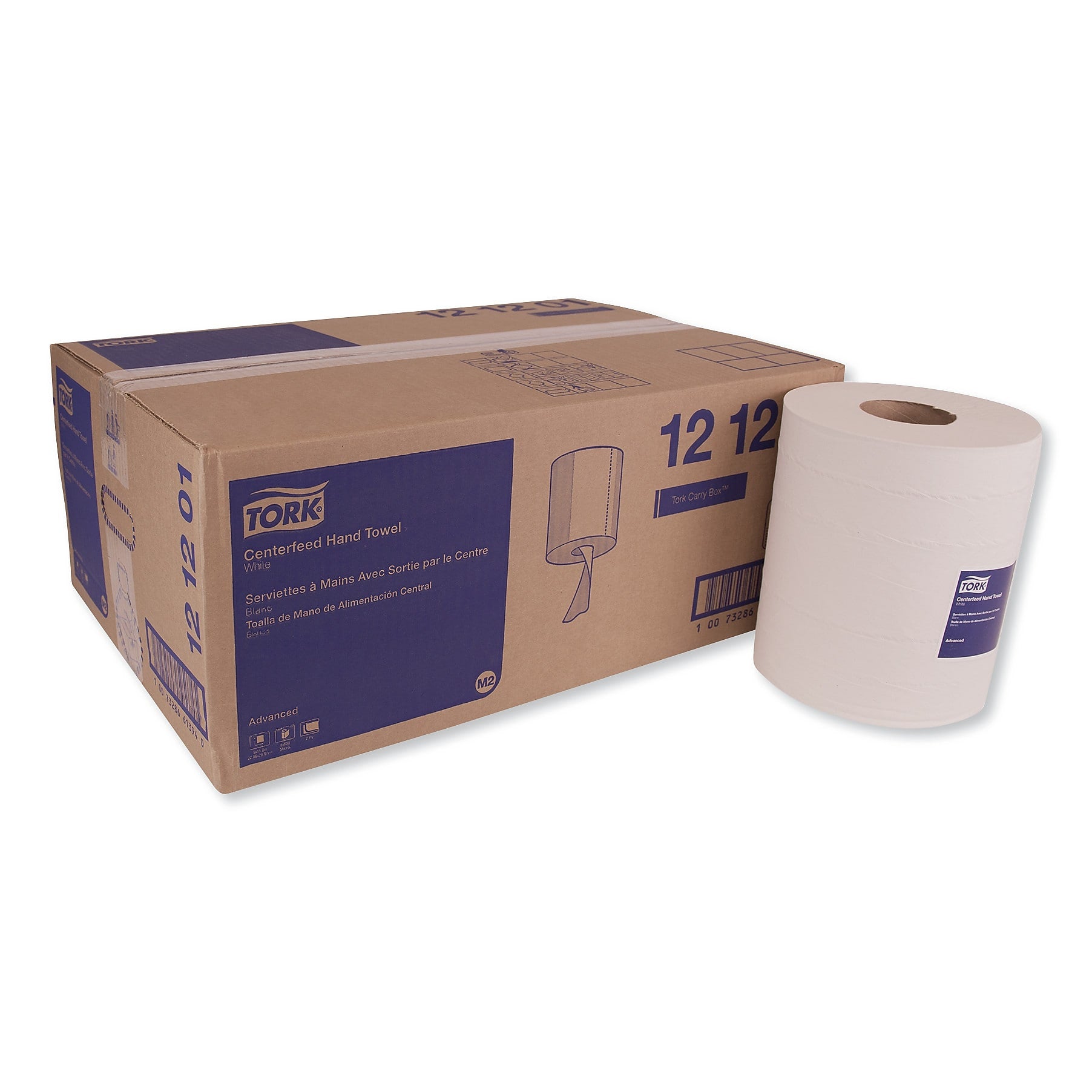 Tork Cleaning Towels, White, 600 Sheets/Roll, 6/Carton (TRK121201)