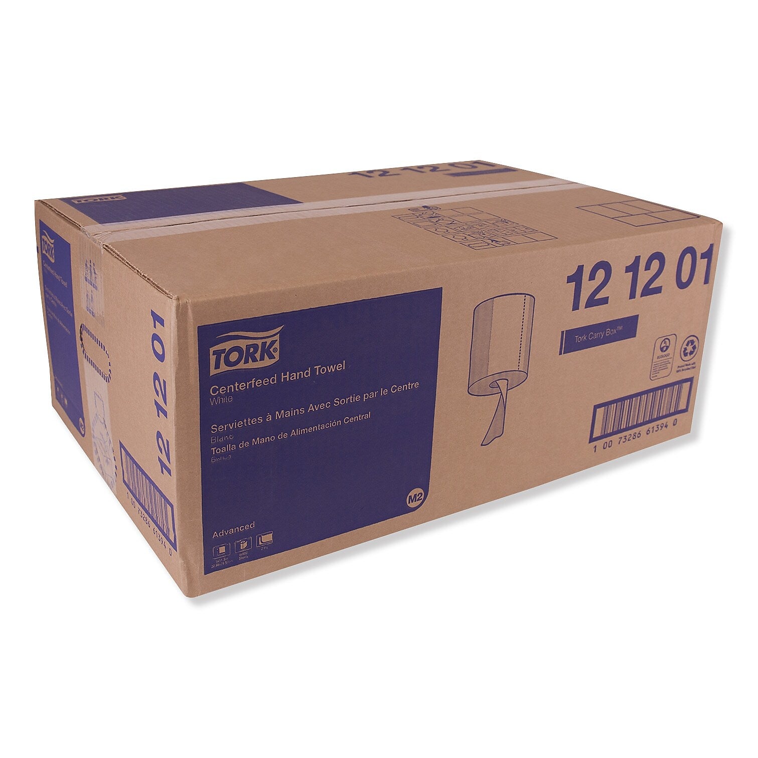 Tork Cleaning Towels, White, 600 Sheets/Roll, 6/Carton (TRK121201)