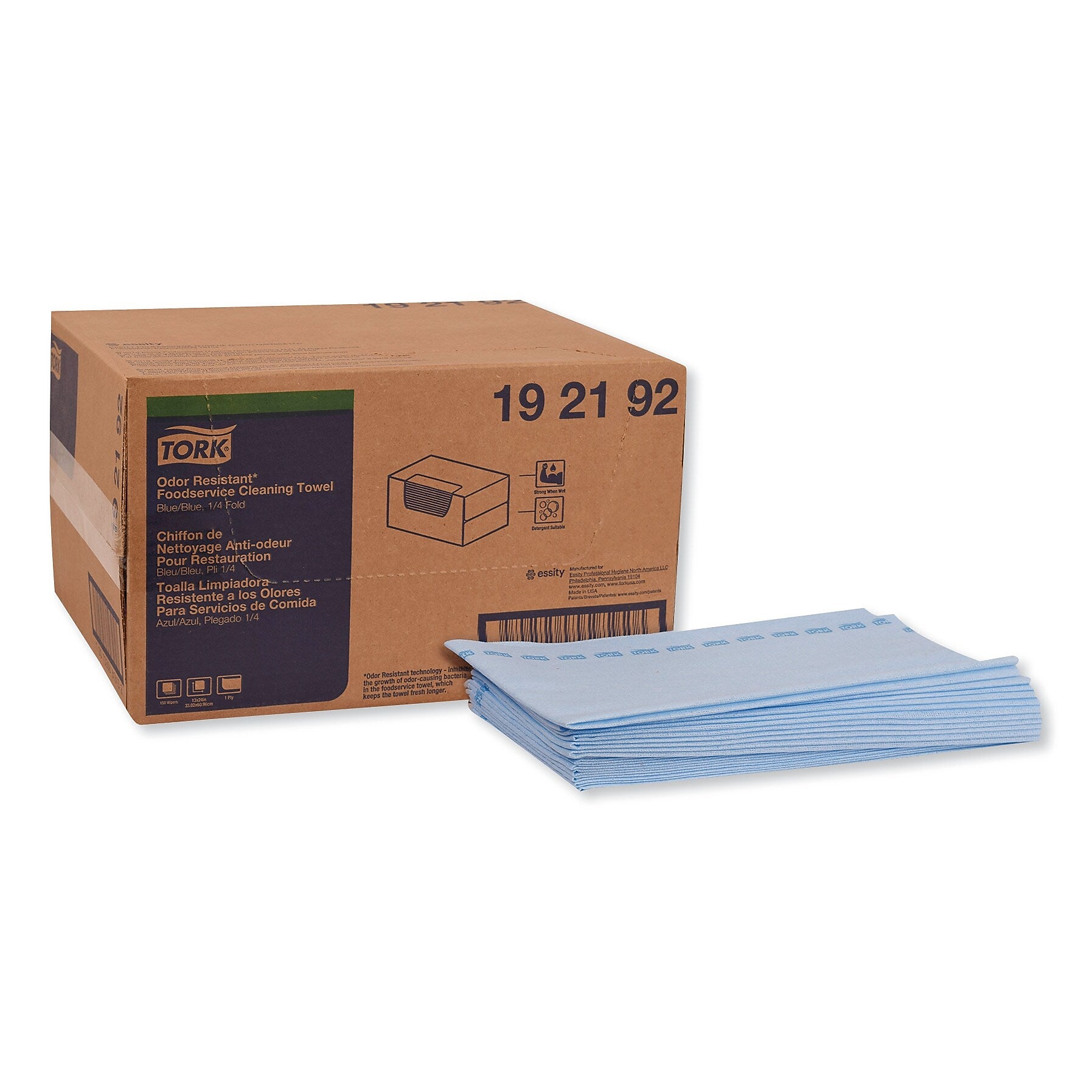 Tork Food Service Cloths, Blue, 150 Cloths/Pack (TRK192192)