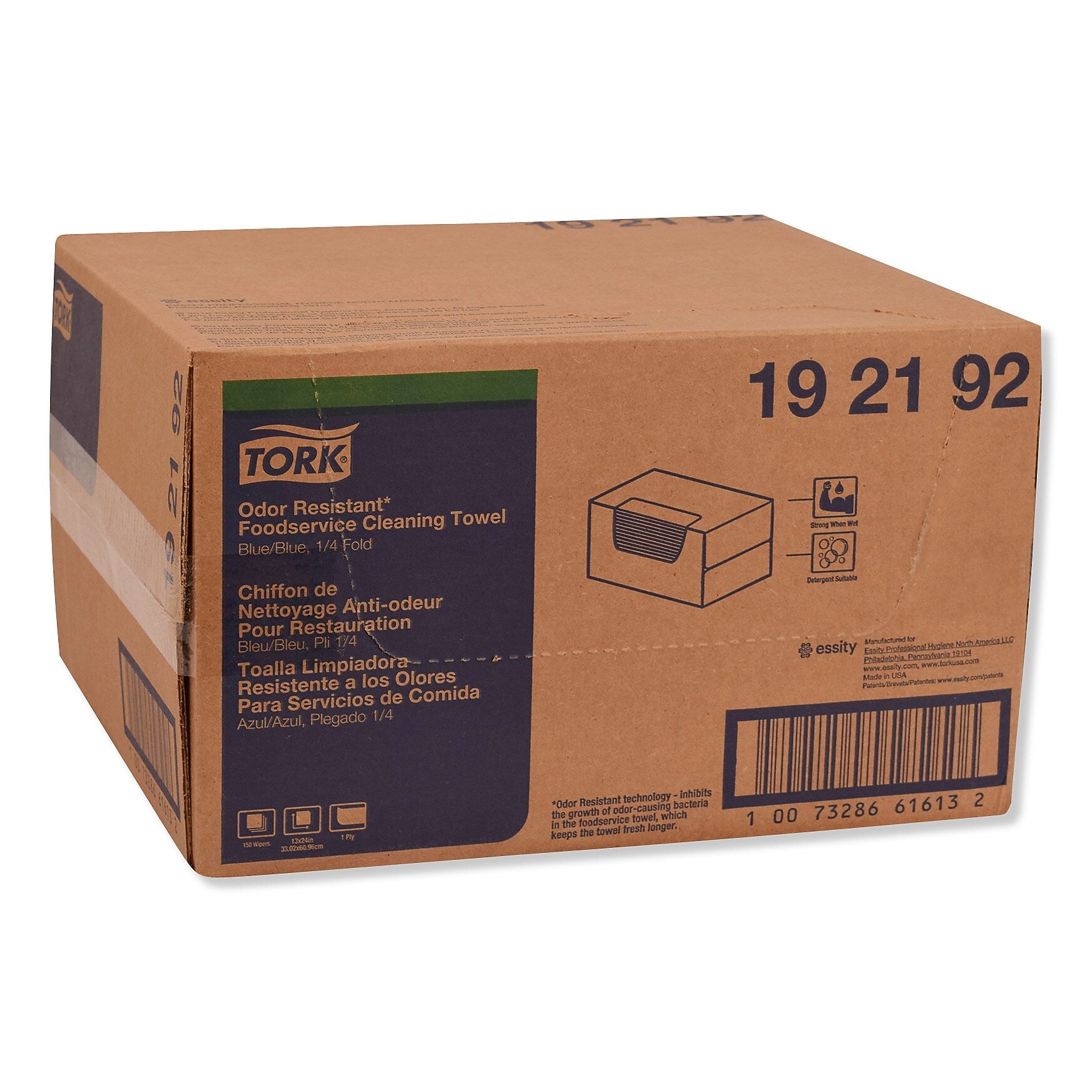 Tork Food Service Cloths, Blue, 150 Cloths/Pack (TRK192192)