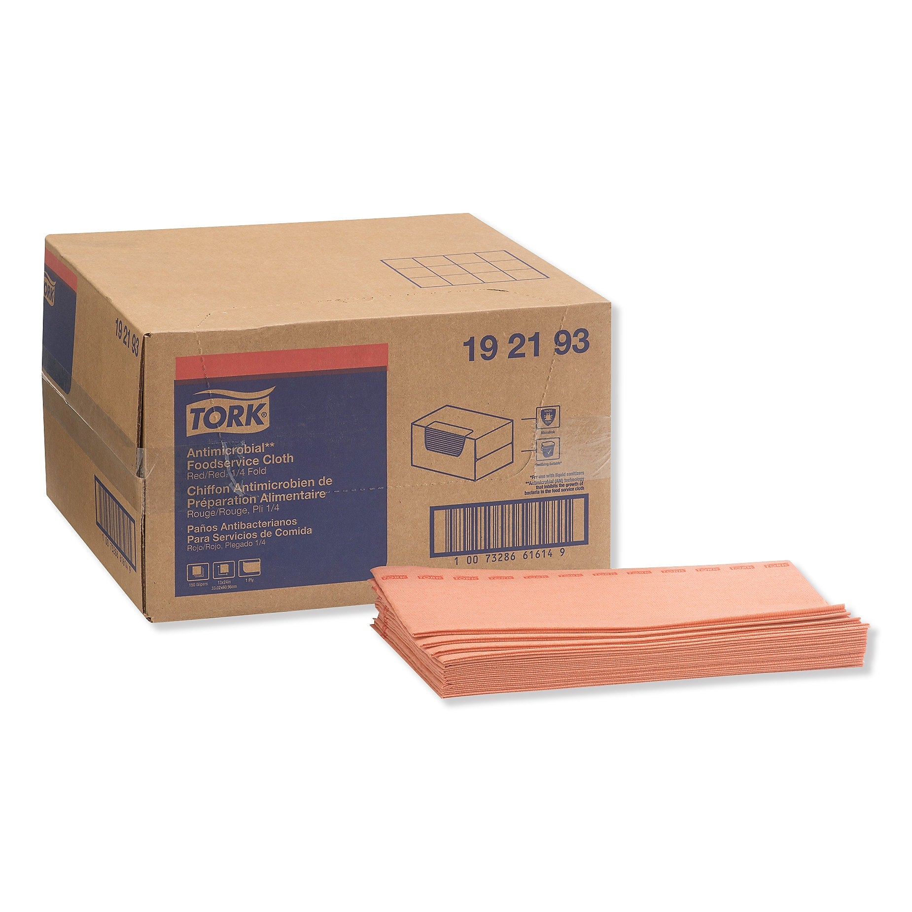 Tork Food Service Cloths, Red, 150 Cloths/Pack (TRK192193)