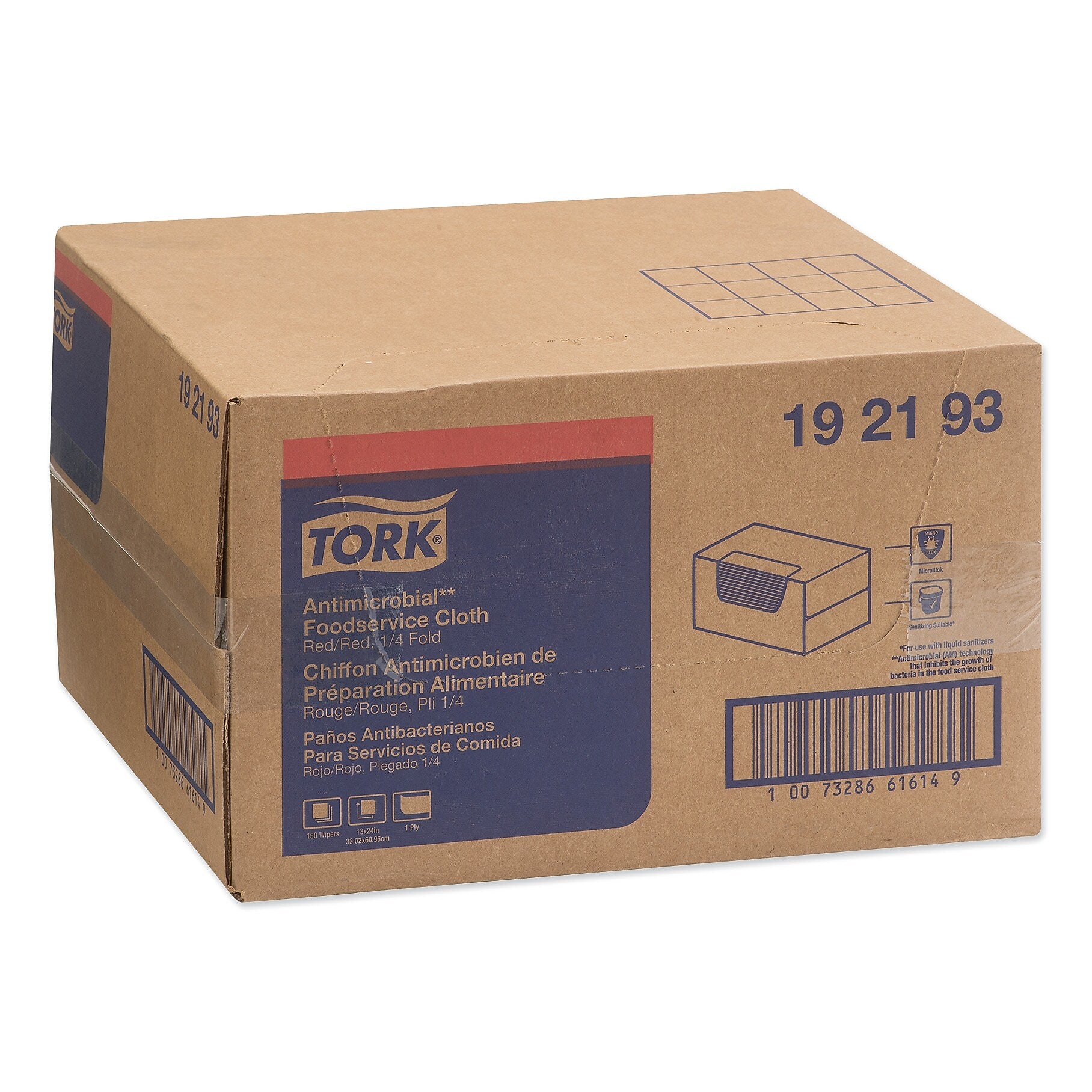 Tork Food Service Cloths, Red, 150 Cloths/Pack (TRK192193)