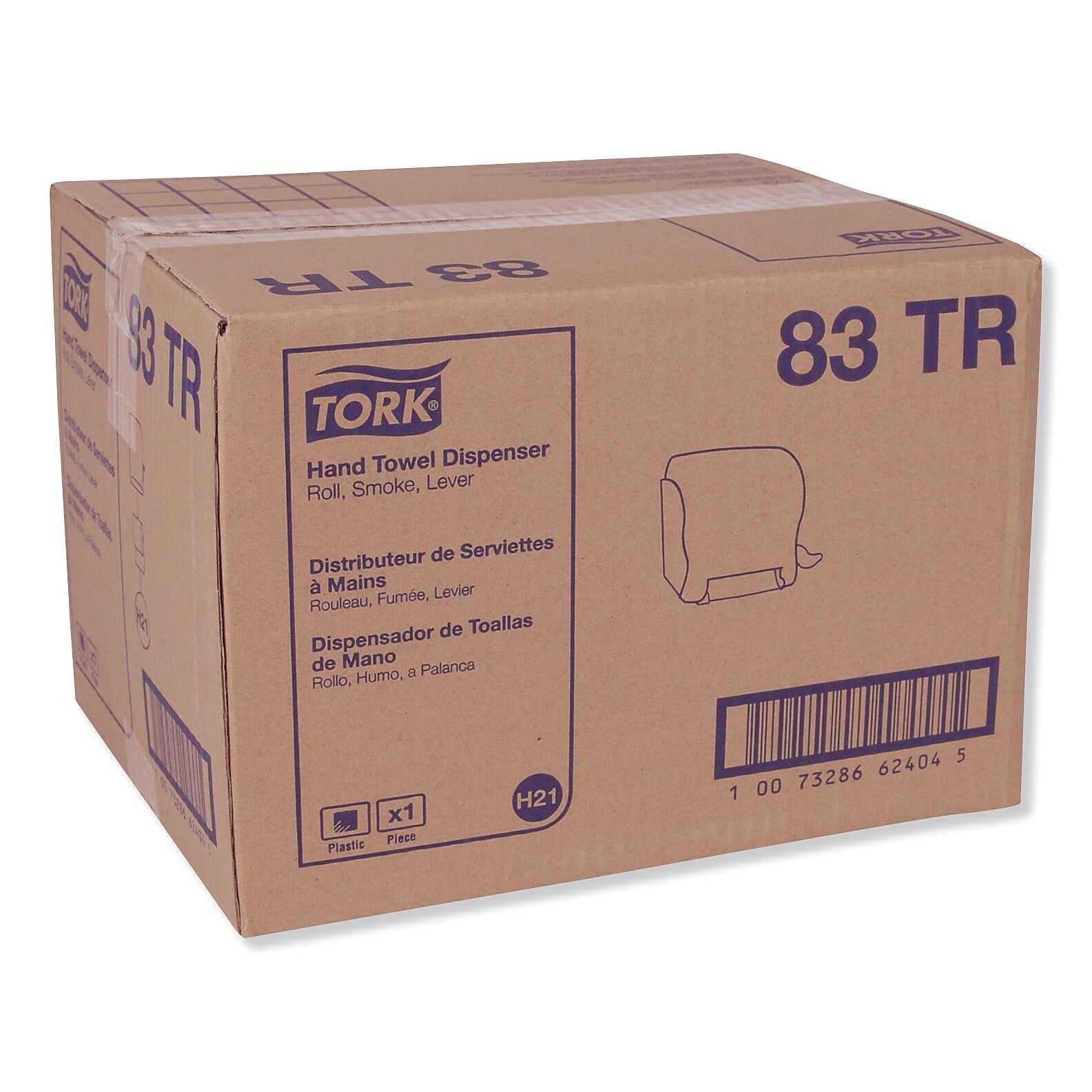 Tork Compact Hand Towel Roll Dispenser, 12.49 x 8.6 x 12.82, Smoke (TRK83TR)