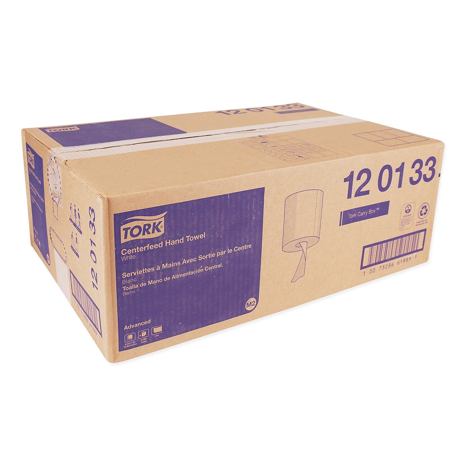 Tork Cleaning Towels, White, 1000 Sheets/Roll, 6/Carton (TRK120133)