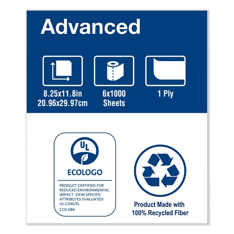 Tork Cleaning Towels, White, 1000 Sheets/Roll, 6/Carton (TRK120133)
