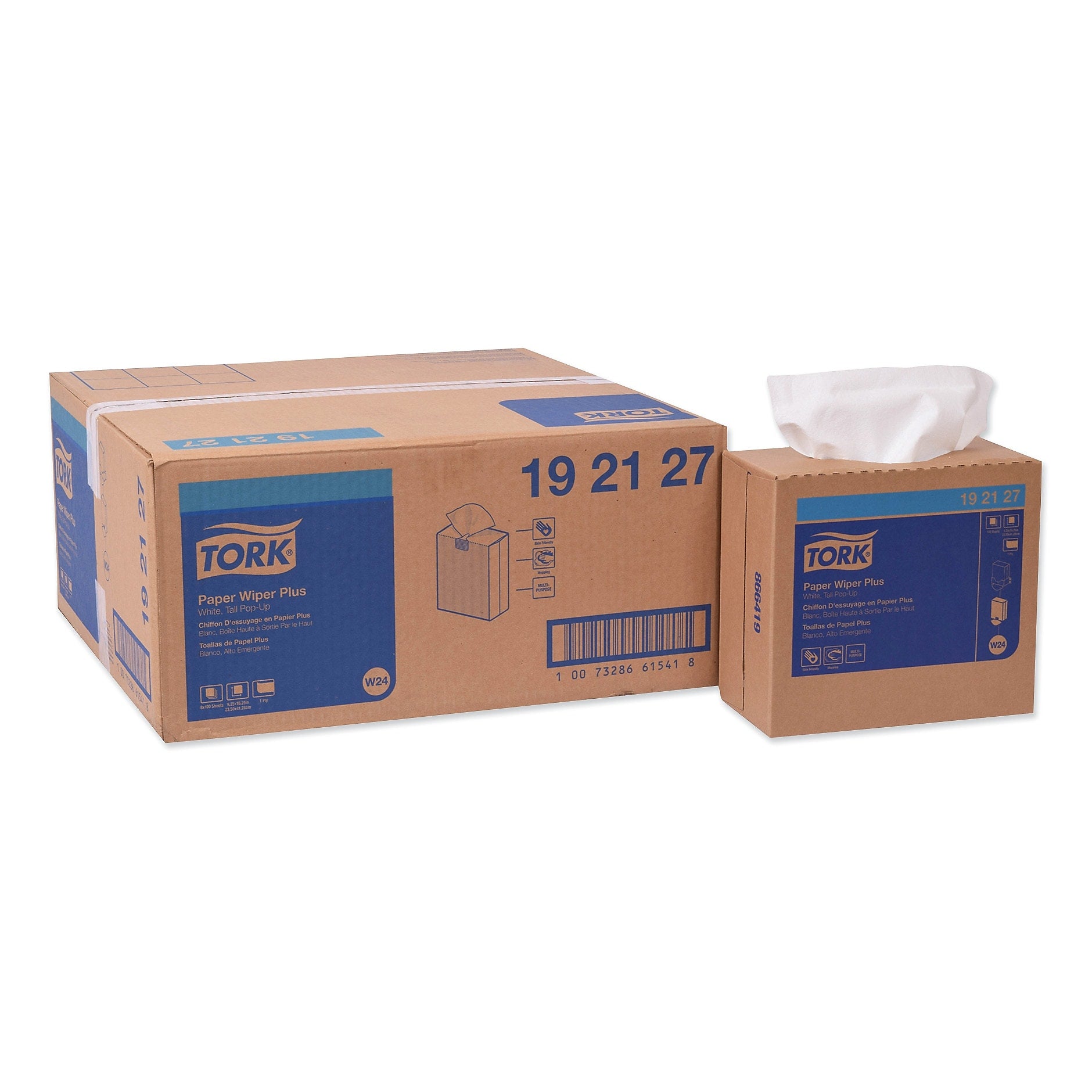 Tork Cleaning Wipers, White, 100 Wipers/Box, 8/Carton (TRK192127)