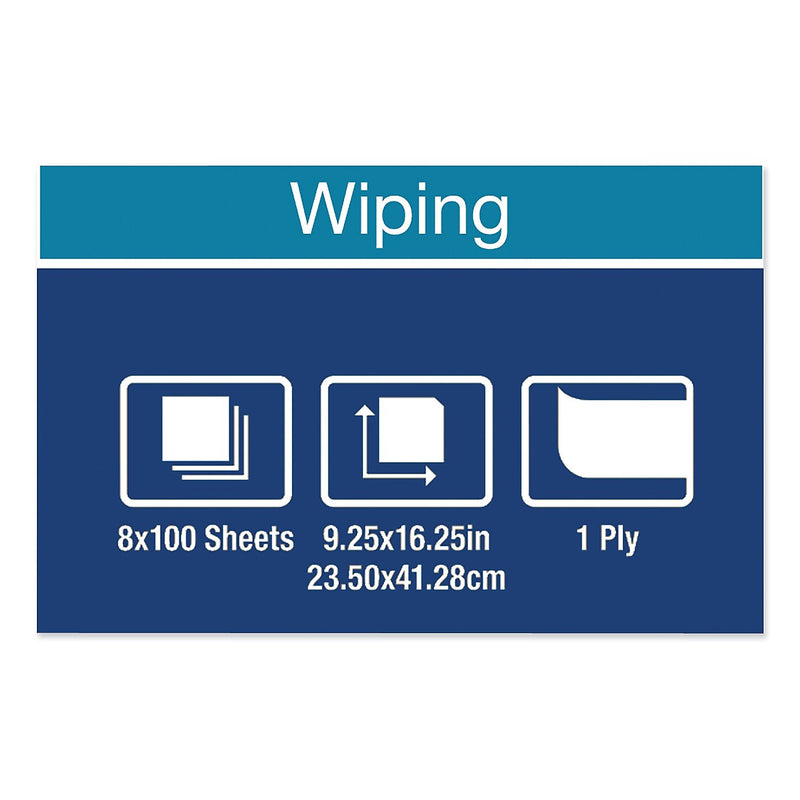 Tork Cleaning Wipers, White, 100 Wipers/Box, 8/Carton (TRK192127)