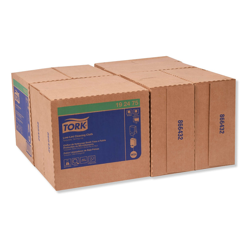 Tork Cleaning Cloths, Turquoise, 100 Cloths/Pack, 8/Carton (TRK192475)