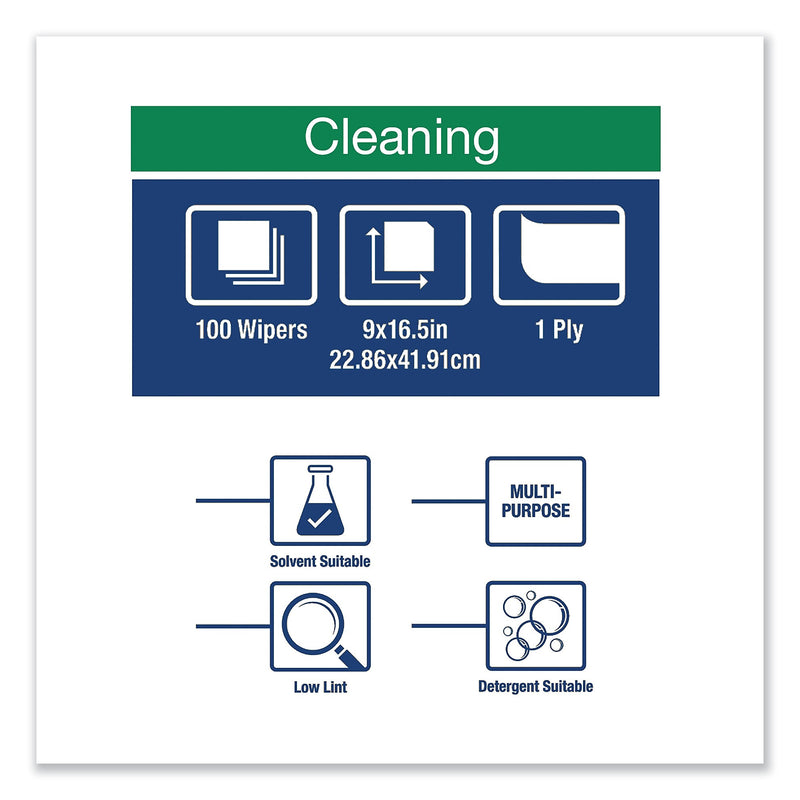 Tork Cleaning Cloths, Turquoise, 100 Cloths/Pack, 8/Carton (TRK192475)
