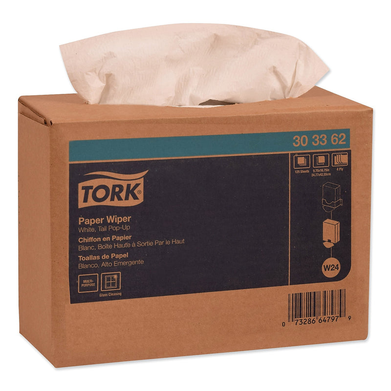 Tork Cleaning Wipers, White, 125 Wipers/Box, 8/Carton (TRK303362)