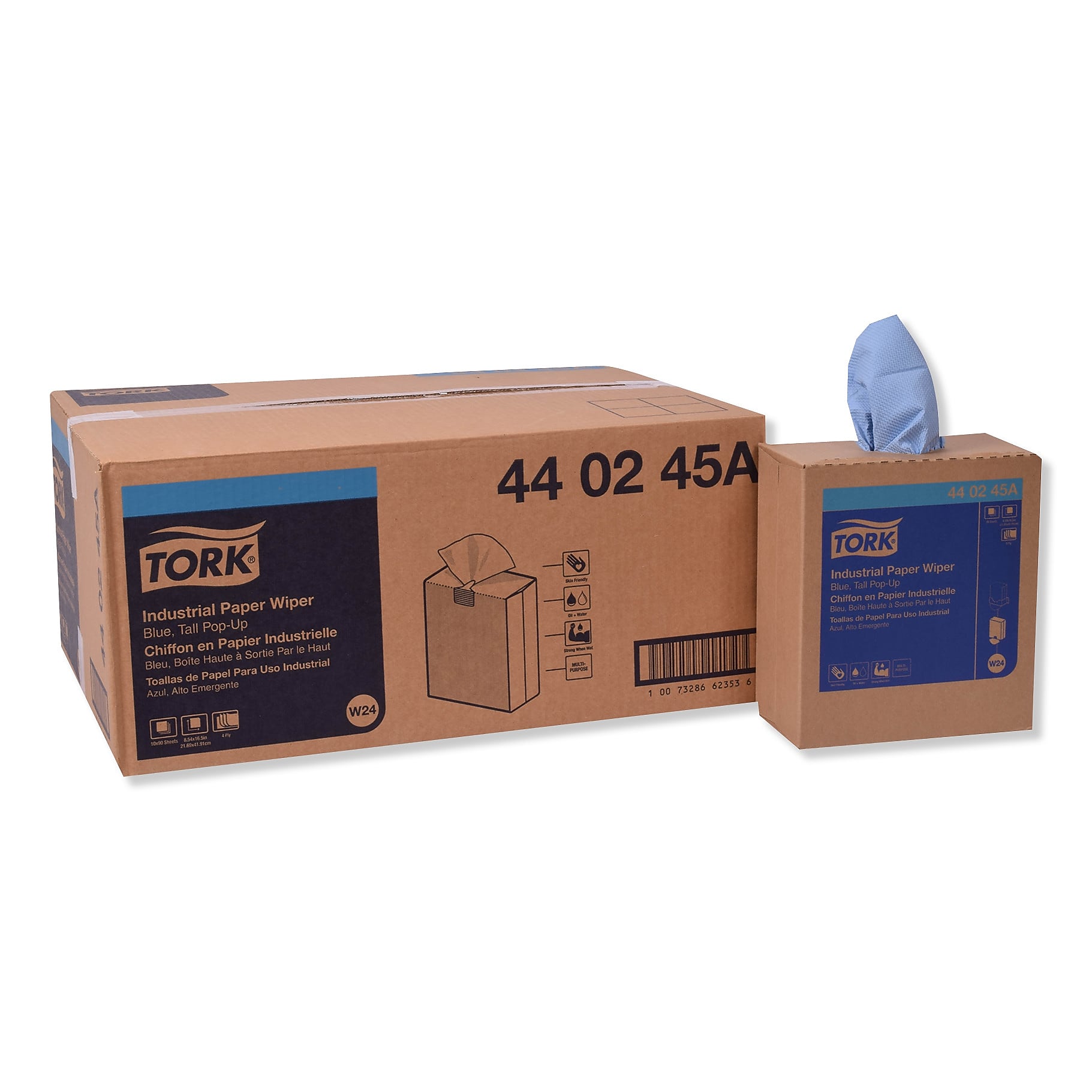 Tork Cleaning Wipers, Blue, 90 Wipers/Box, 10/Carton (TRK440245A)