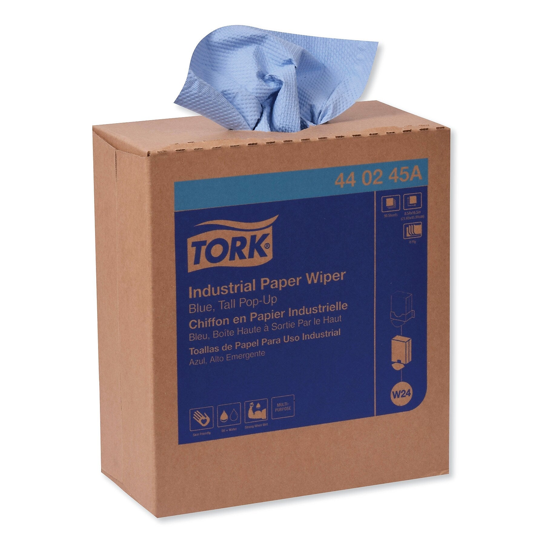 Tork Cleaning Wipers, Blue, 90 Wipers/Box, 10/Carton (TRK440245A)