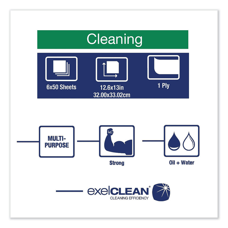 Tork Cleaning Cloths, White, 50 Cloths/Pack, 6/Carton (TRK5301505)