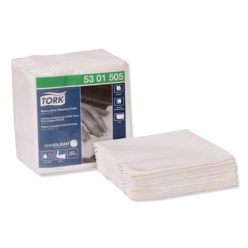 Tork Cleaning Cloths, White, 50 Cloths/Pack, 6/Carton (TRK5301505)