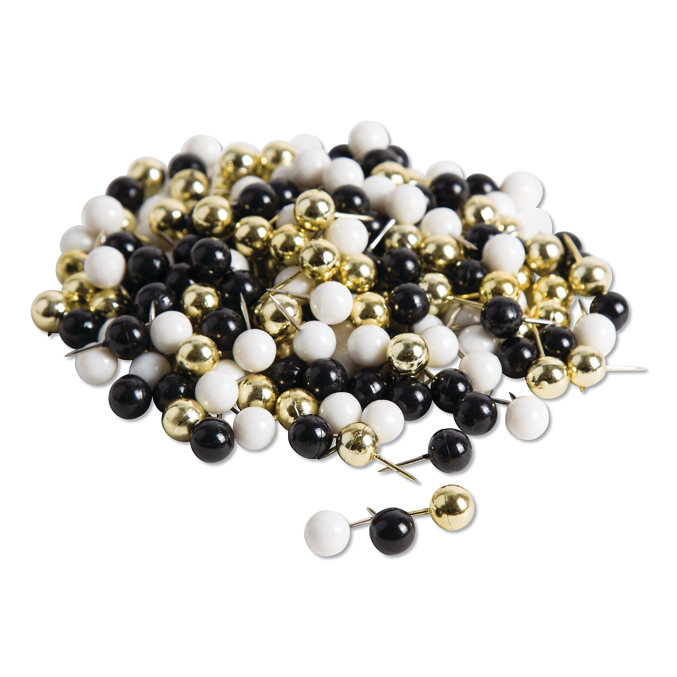 U Brands Fashion Sphere Push Pins, Plastic, Assorted, 7/16", 200/Pack (UBR3084U0624)