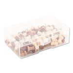 U Brands Fashion Push Pins, Wood, Assorted, 3/8", 100/Pack (UBR3085U0624)