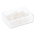 U Brands Standard Push Pins, Plastic, Clear, Gold Pin, 7/16", 100/Pack (UBR3087U0624)