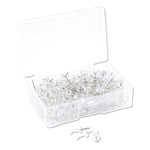 U Brands Standard Push Pins, Plastic, Clear, Silver Pin, 7/16", 200/Pack (UBR3088U0624)