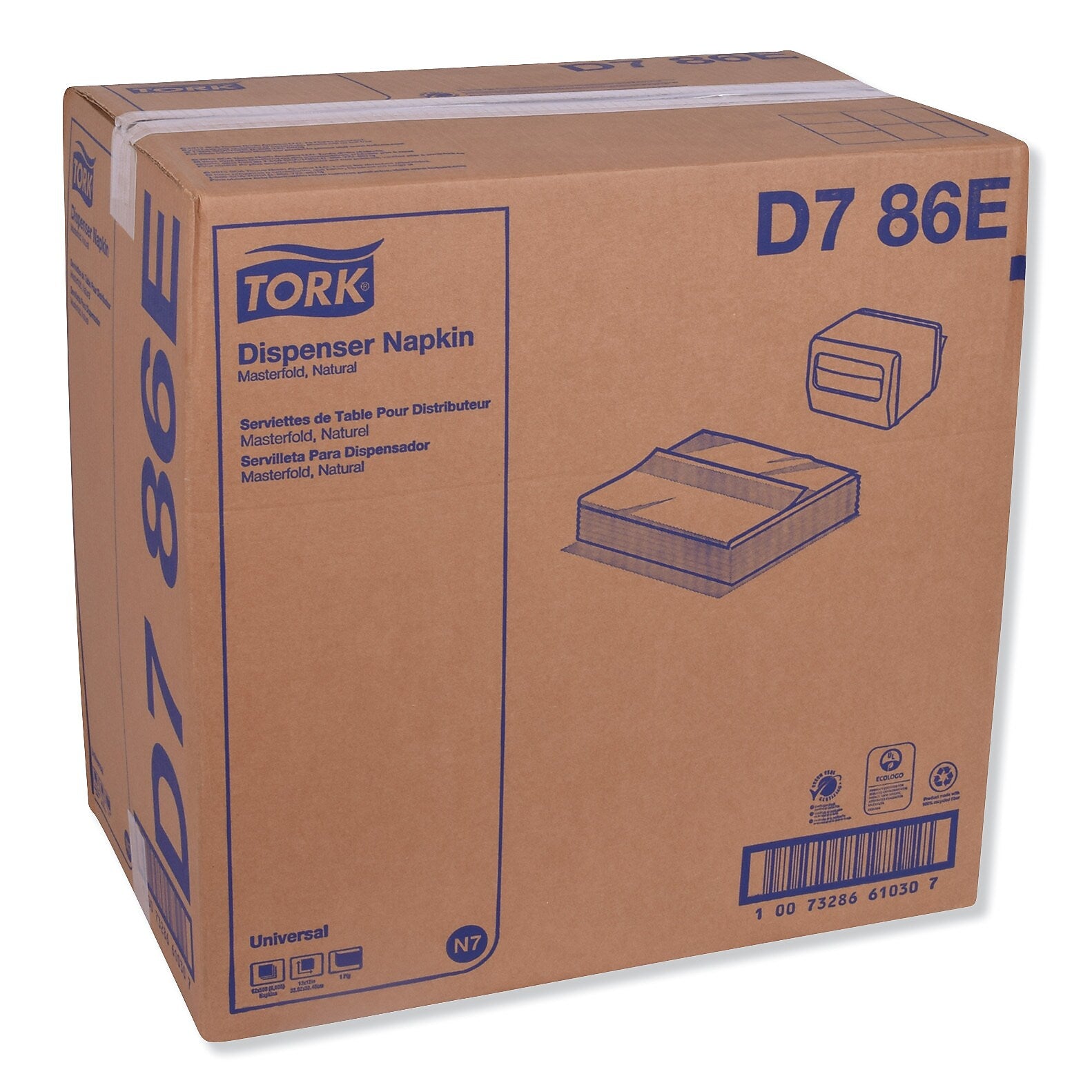 Tork Universal Masterfold Dispenser Napkins, 1-Ply, 13" x 12" Natural, 6000/CT (TRKD786E)
