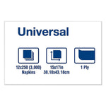 Tork Universal Dinner Napkins, 1-Ply, 15" x 17", 1/8 Fold, White, 3000/Carton (TRKN5181A)