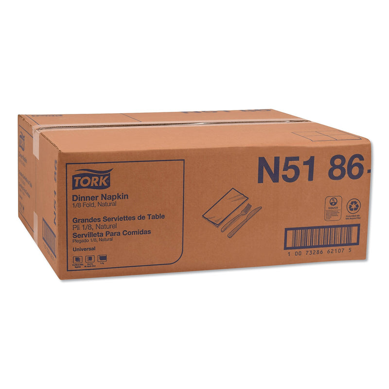 Tork Universal One-Ply Dinner Napkins, 1-Ply, 15" x 17", Natural, 250/Pack, 12PK/CT (TRKN5186)