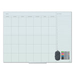 U Brands Floating Glass Dry Erase Undated One Month Calendar, 48 x 36, White (UBR3969U0001)
