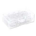U Brands Standard Push Pins, Plastic, Clear, Silver Pin, 7/16", 200/Pack (UBR3088U0624)