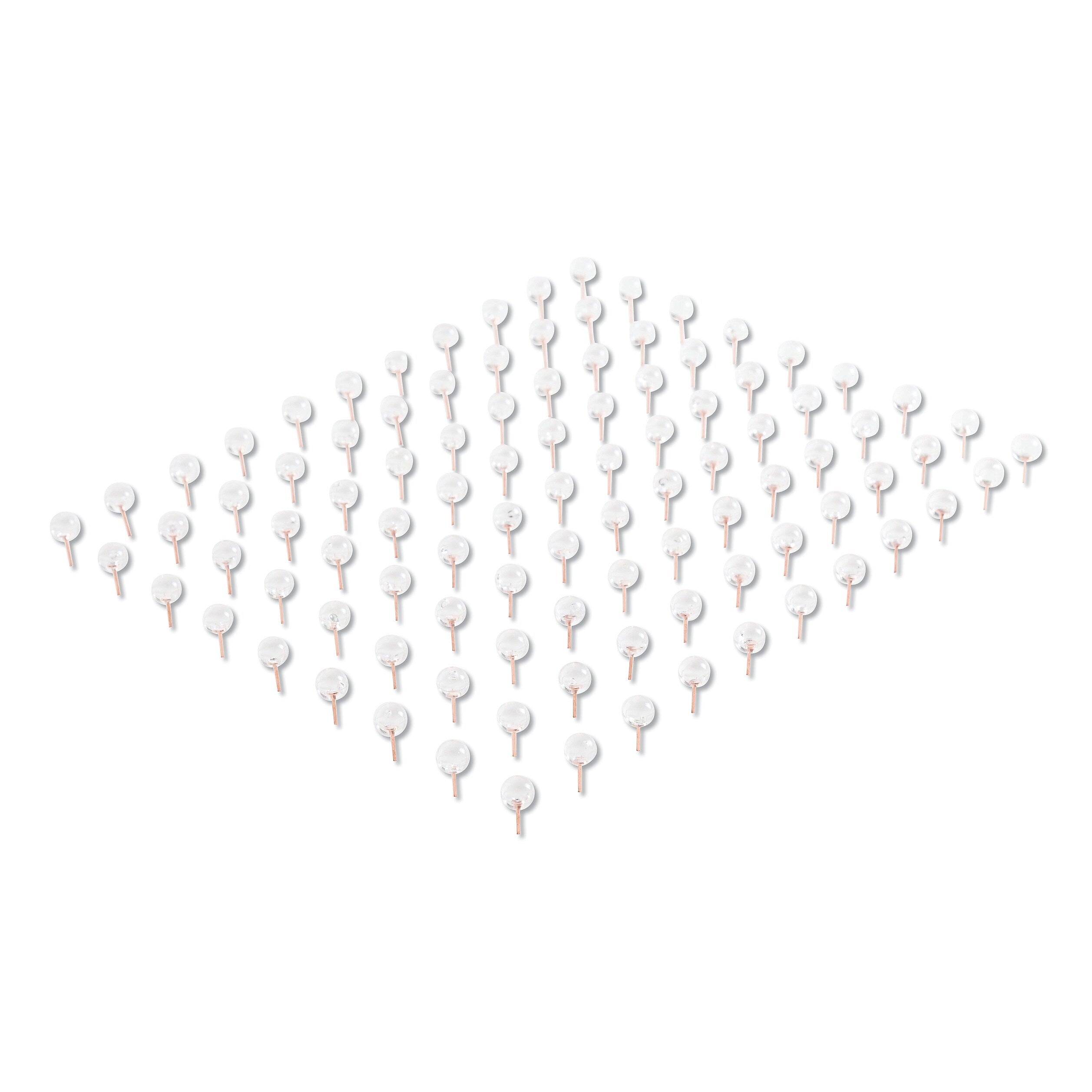 U Brands Fashion Sphere Push Pins, Plastic, Clear/Rose Gold, 7/16", 100/Pack (UBR3089U0624)